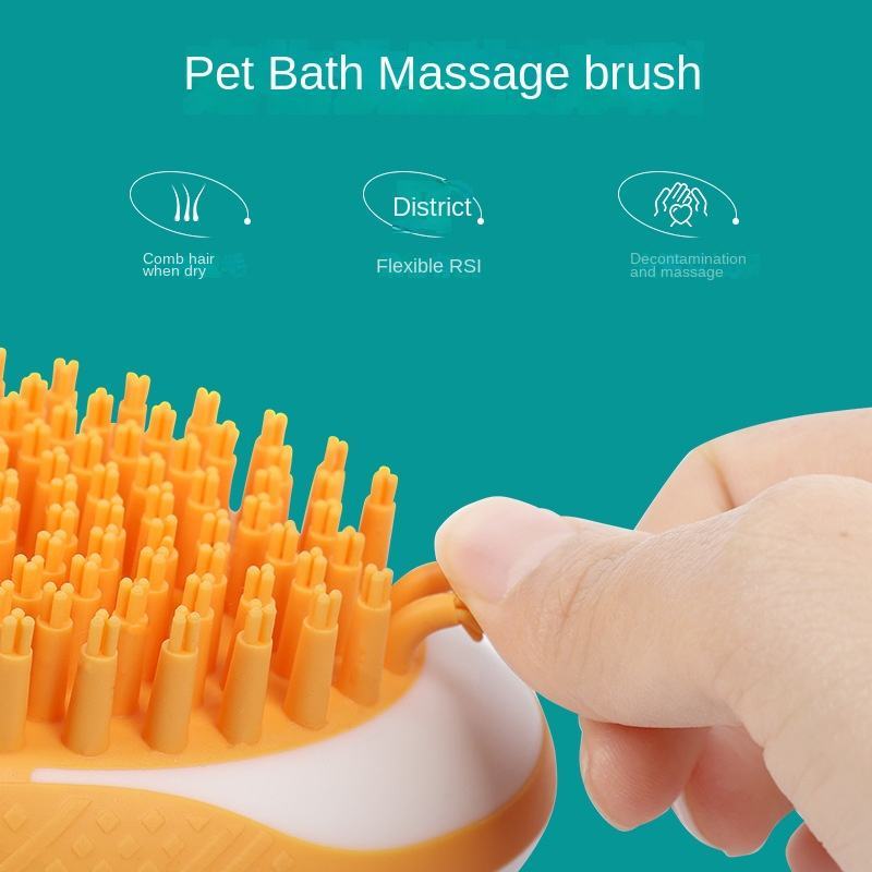Dog & Cat Shower Brush – Gentle Silicone Comb for Bathing & Grooming