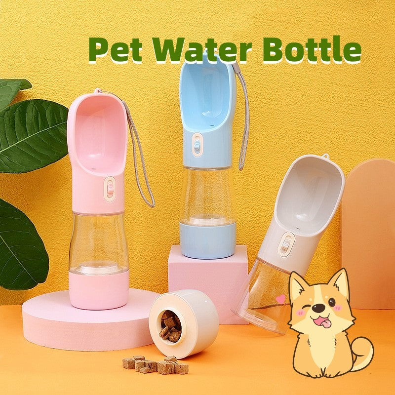 Portable Dog Water Bottle with Feeding Bowl – Ideal for Outdoor Travel and On the Go Hydration