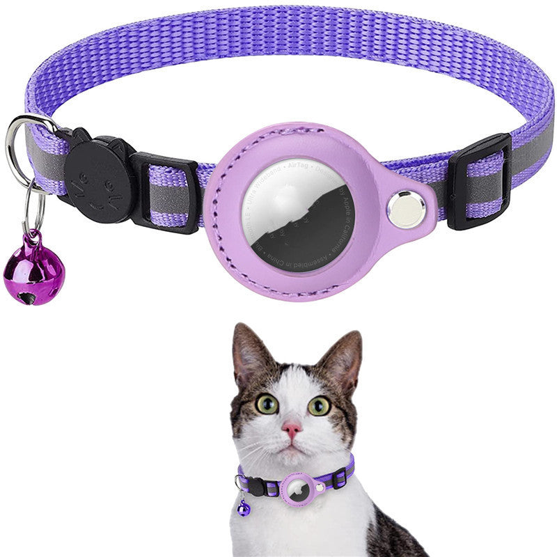Reflective Nylon Pet Collar with Waterproof AirTag Holder