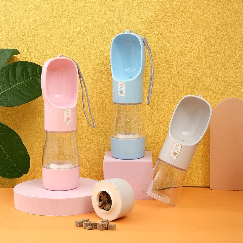 Portable Dog Water Bottle with Feeding Bowl – Ideal for Outdoor Travel and On the Go Hydration